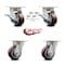 Service Caster 4 Inch Kingpinless Poly on Polyolefin Wheel Caster Swivel Locks 2 Brakes, 4PK SCC-KP30S420-PPUR-SLB-BSL-2-BSL-2 - alternate 4
